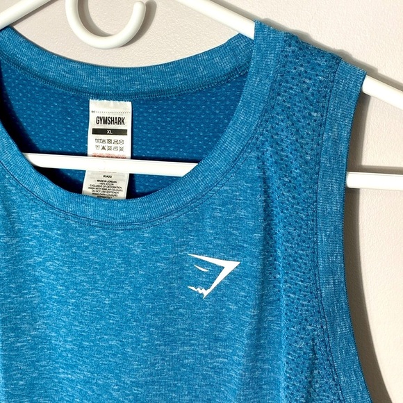 Gymshark VITAL SEAMLESS 2.0 LIGHT TANK Blue Sleeveless Muscle Tee Relaxed Fit XL - Picture 5 of 12